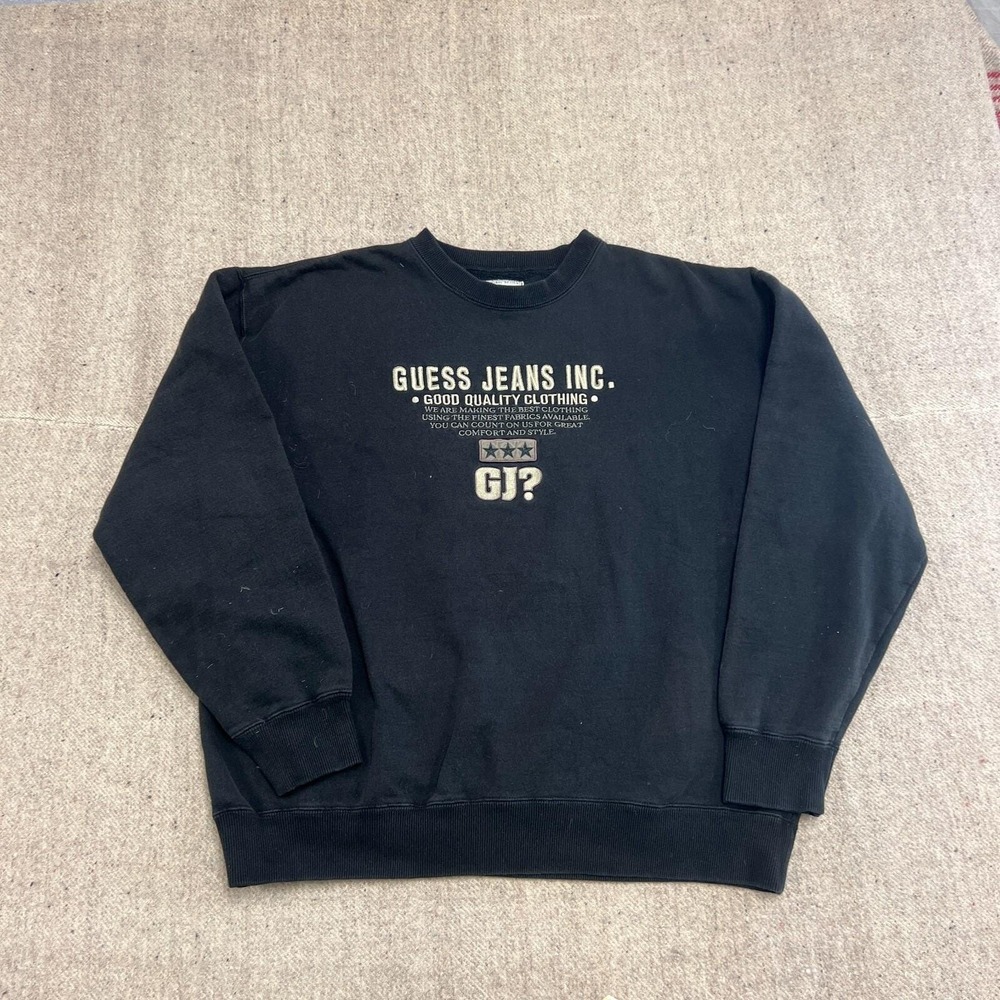 Vintage Guess Jeans Sweatshirt Mens XL Black 1990s USA